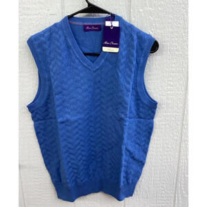 Alan Flusser Sweater Mens S Textured Knit Sleeveless Vest Cotton NEW